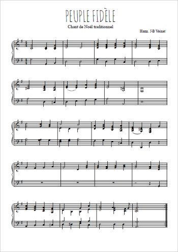 Téléchargez l'arrangement pour piano de la partition de Peuple fidèle en PDF
